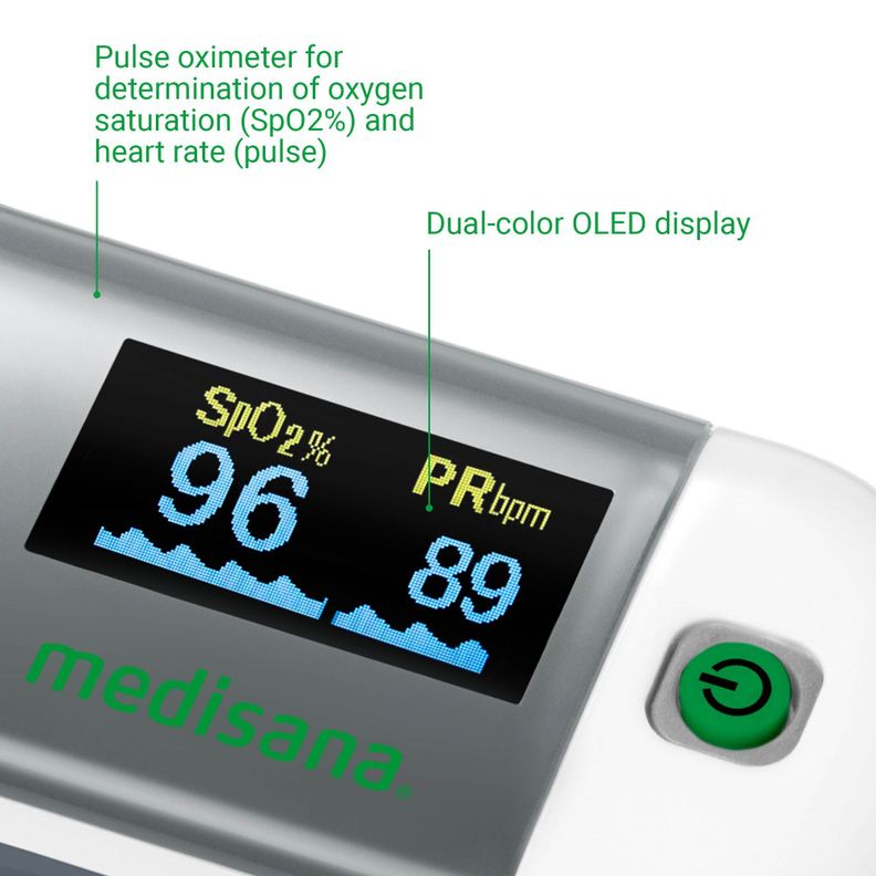 Pulsioxímetro Oximetro Medidor de Saturacion Digital Medisana Blanco-2