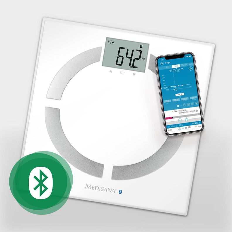Báscula Pesa con análisis corporal y Bluetooth Connect Medisana Blanco-2