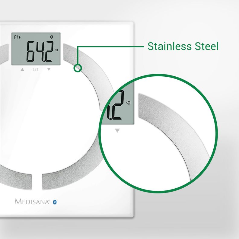 Báscula Pesa con análisis corporal y Bluetooth Connect Medisana Blanco-4