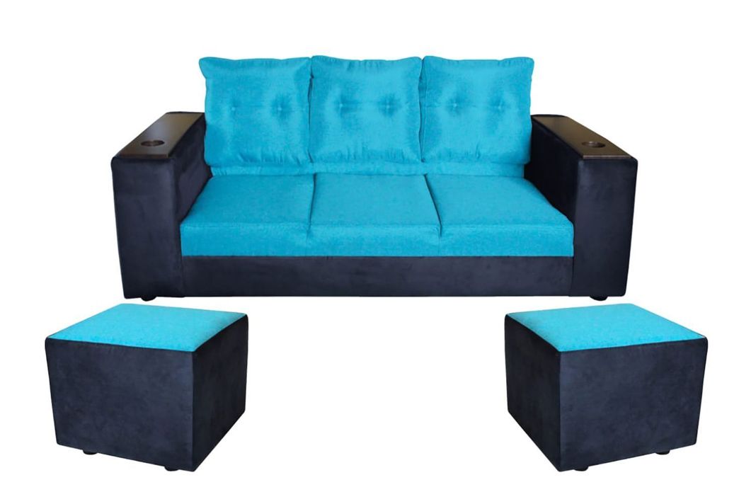 SOFA  JULIETTA NEGRO/CALIPSO + 2 PUFF TELA -POLIESTER-0