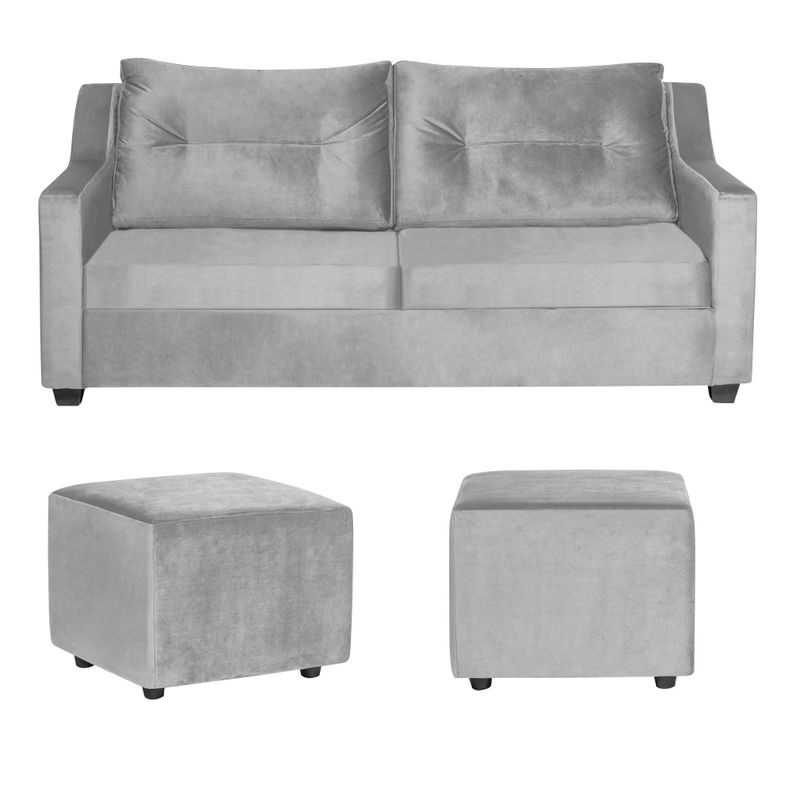SOFA ARIES + 2 PUFF GRIS -0