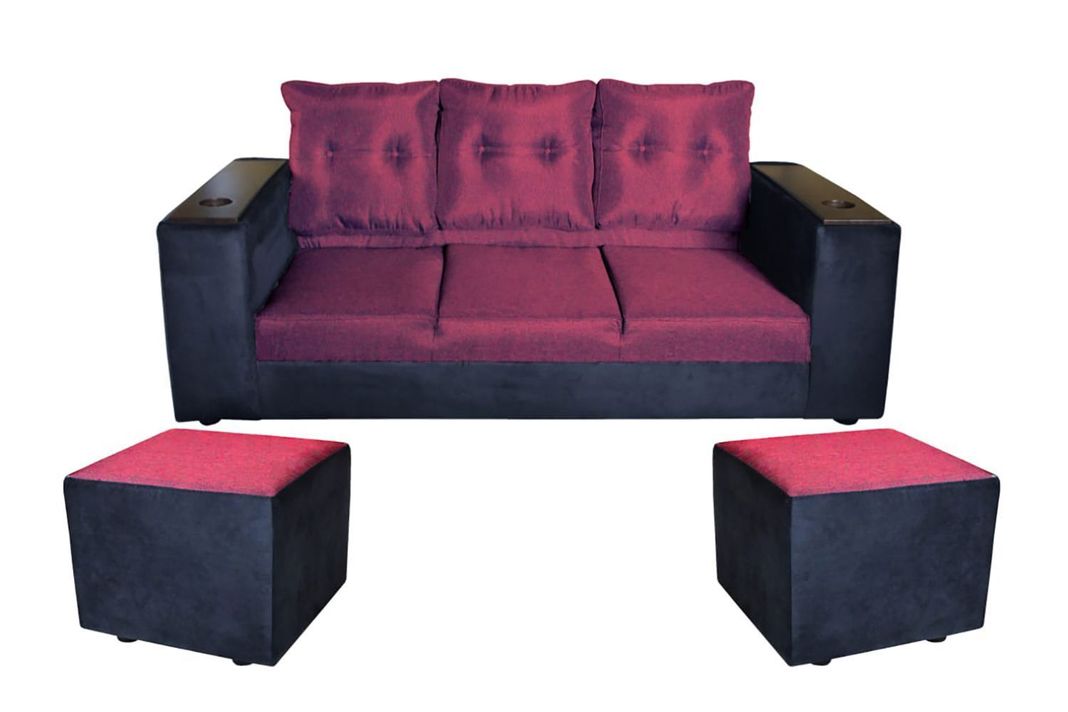 SOFA JULIETTA NEGRO/ BURDEO +2 PUFF TELA POLLIESTER -0