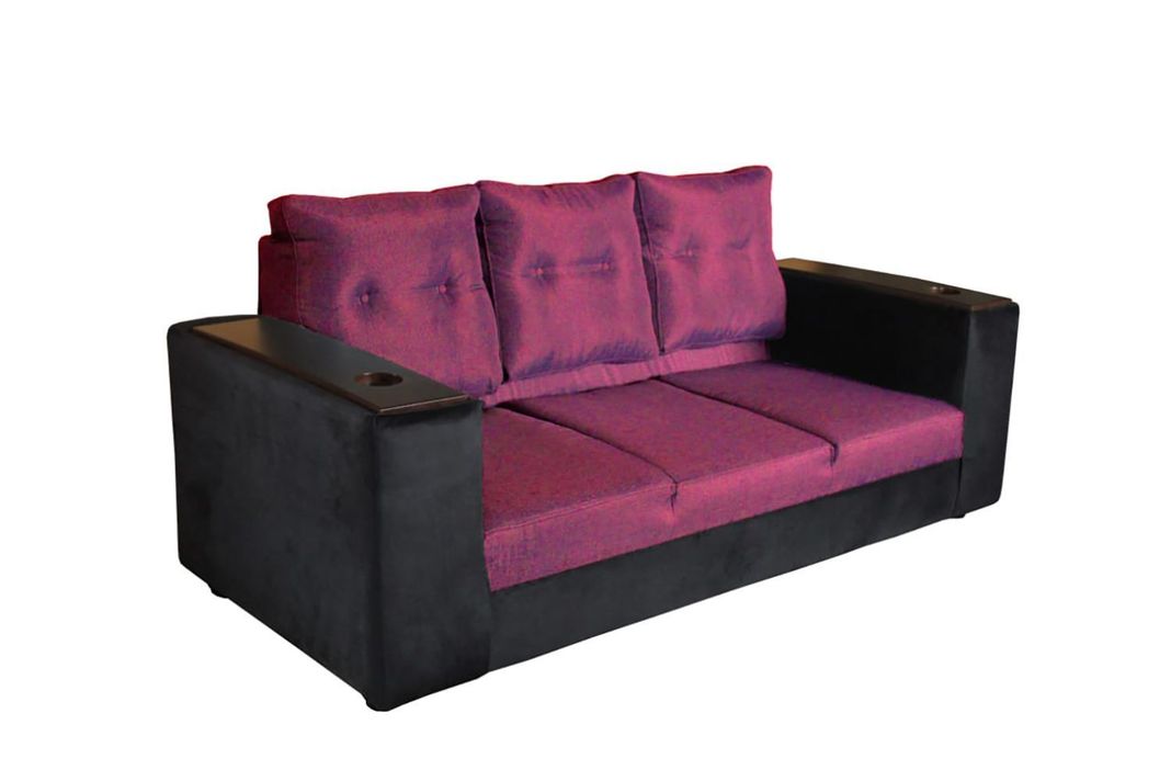 SOFA JULIETTA NEGRO/ BURDEO +2 PUFF TELA POLLIESTER -1