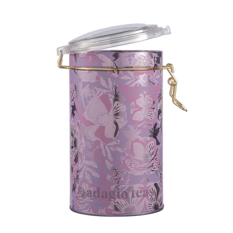 Tarro Grande Lila Flores Almacenador de Té 8 Oz-1