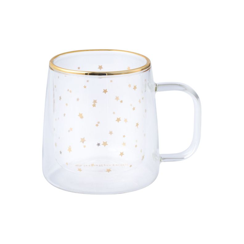 Adagio Teas Taza Doble Vidrio Estrellas Doradas-0
