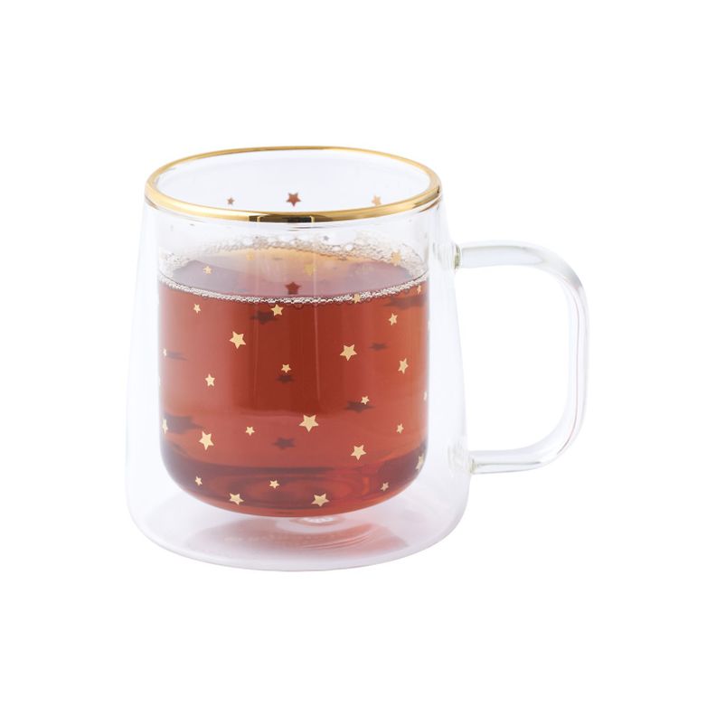 Adagio Teas Taza Doble Vidrio Estrellas Doradas-1