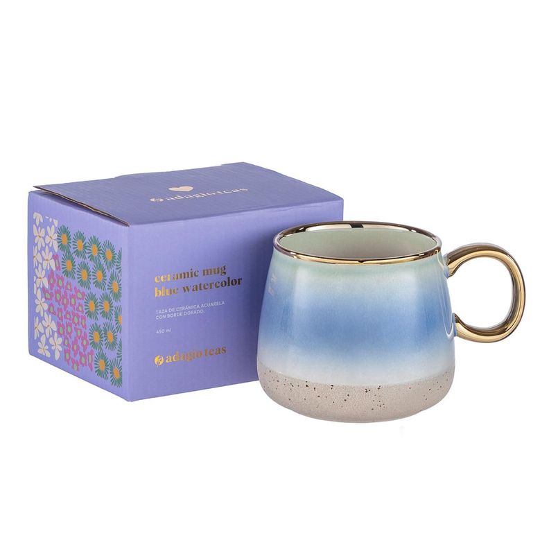 Taza Cerámica Azul 450 ml-3