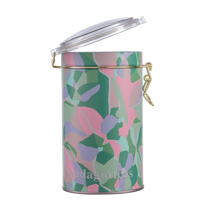 Tarro Grande Hojas Mosaico Turquesa Almacenador de Té 8 Oz-1