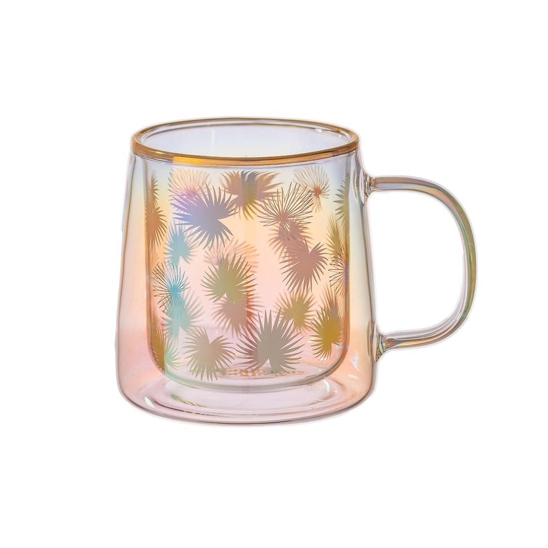 Taza Doble Vidrio Color Leaves 250 ml-0