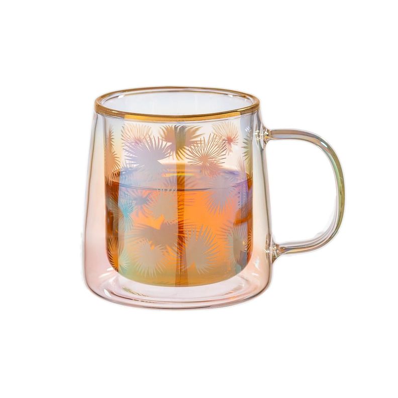 Taza Doble Vidrio Color Leaves 250 ml-1
