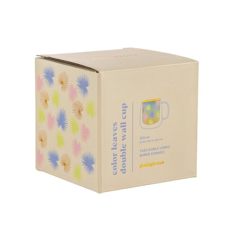 Taza Doble Vidrio Color Leaves 250 ml-2