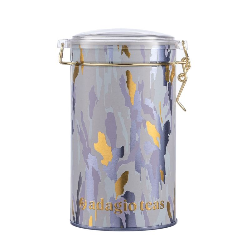 Tarro Grande Azul Manchas Almacenador de Té 8 Oz-0