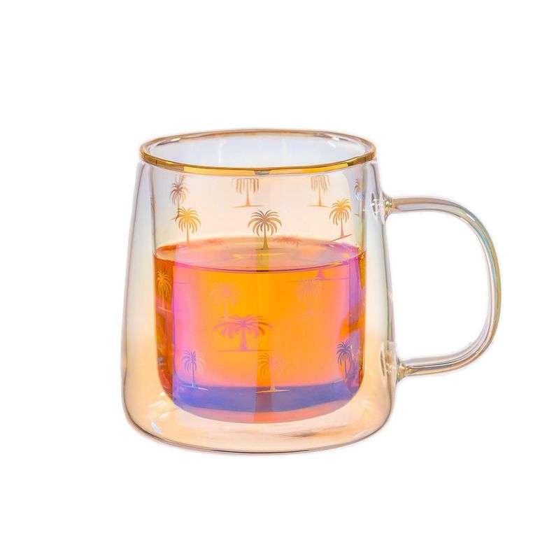 Taza Doble Vidrio Gold Palms 250 ml-1