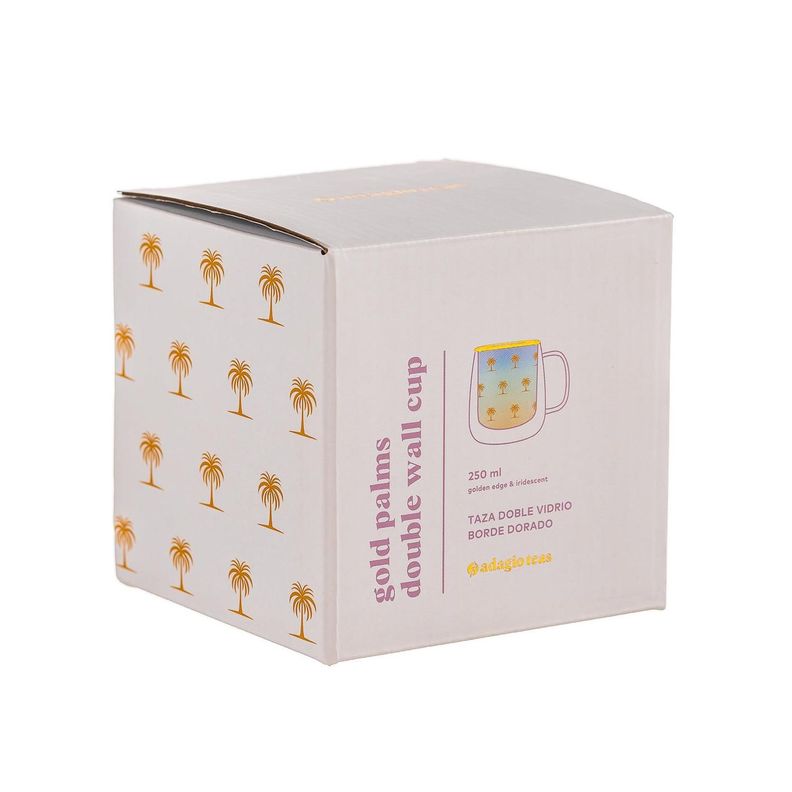 Taza Doble Vidrio Gold Palms 250 ml-2