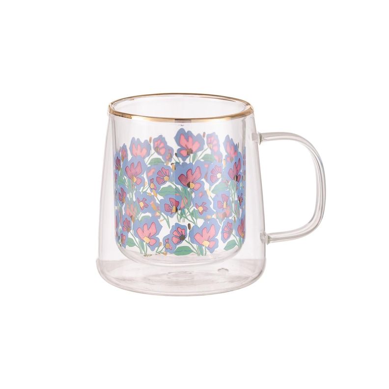 Taza Doble Vidrio Secret Garden 250 ml Blanco
