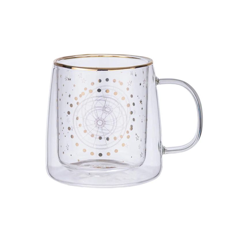 Taza Doble Vidrio Astrology 250 ml Blanco