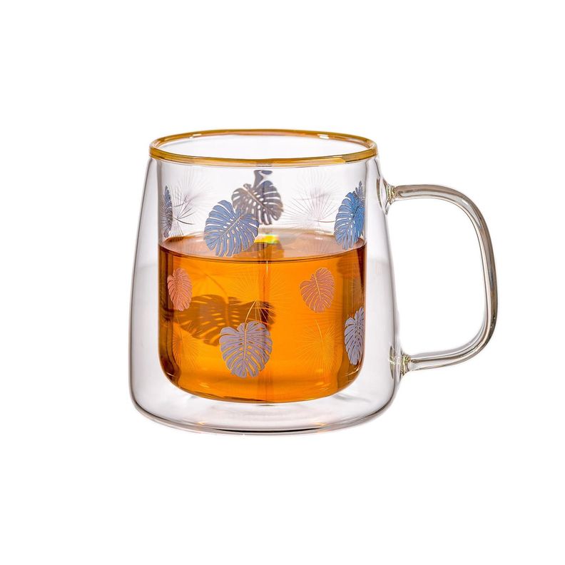 Taza Doble Vidrio Palm Leaves 400 ml-1