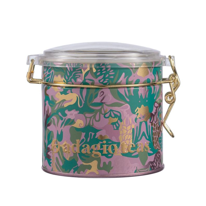 Tarro Chico Rosado Naturaleza Abstracta Almacenador de Té 4 Oz-0