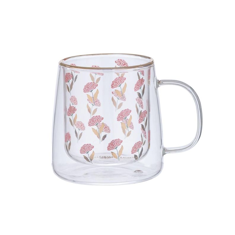 Taza Doble Vidrio Blossom 250 ml Blanco
