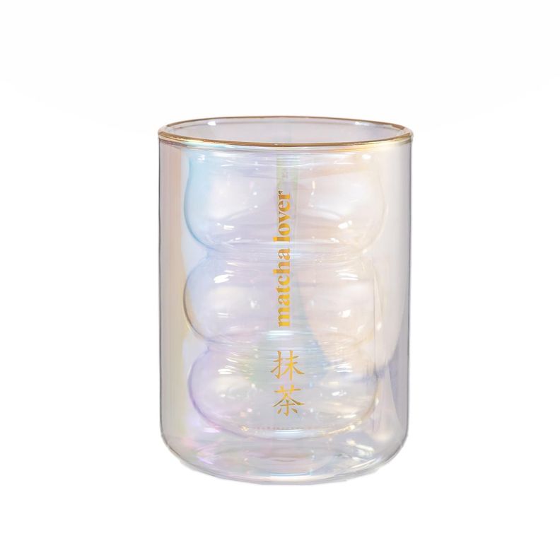 Vaso Doble Vidrio Matcha Lover 300 ml Blanco