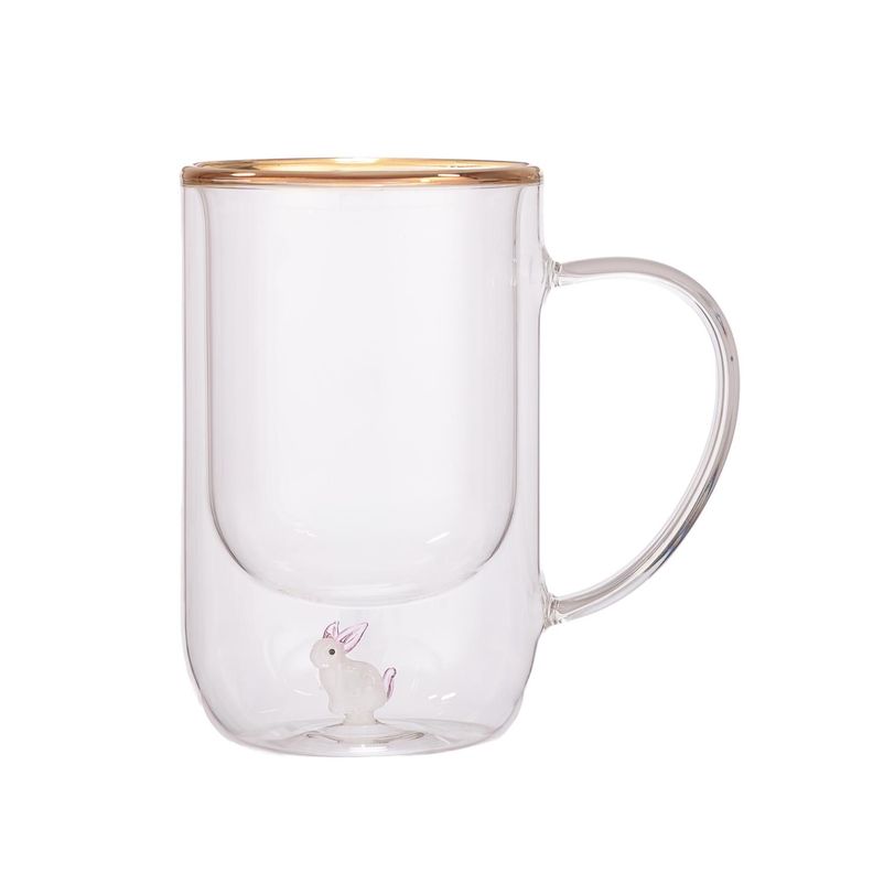Taza Doble Vidrio Rabbit 250 ml Blanco