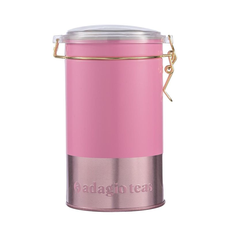 Tarro Grande Pastel Rosado Almacenador de Té 8 Oz-0