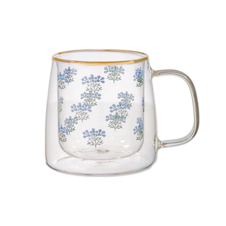 Taza Doble Vidrio Light Blue Bouquet 400 ml-0