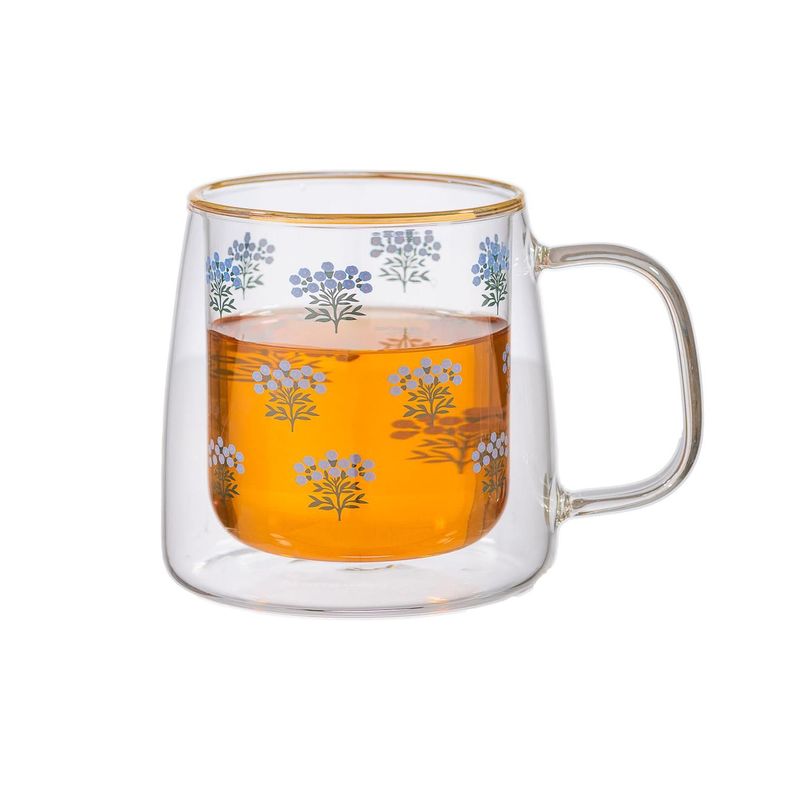 Taza Doble Vidrio Light Blue Bouquet 400 ml-1