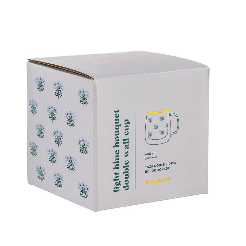 Taza Doble Vidrio Light Blue Bouquet 400 ml-2