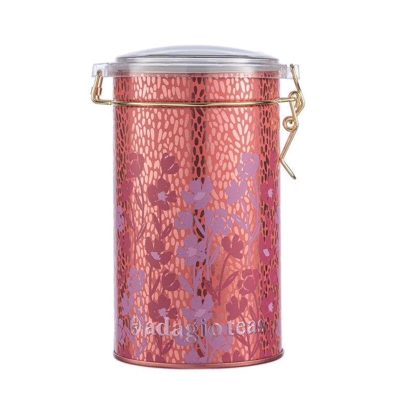 Tarro Grande Rojo Flores Almacenador de Té 8 Oz-0