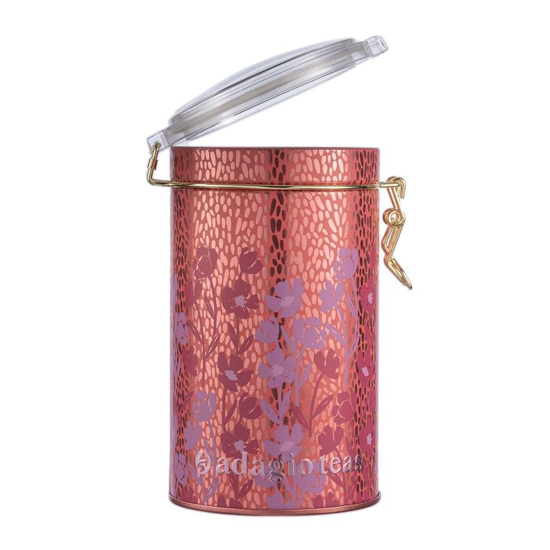 Tarro Grande Rojo Flores Almacenador de Té 8 Oz-1