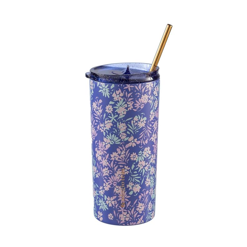 Tumbler Flores Azul 470 ml-0