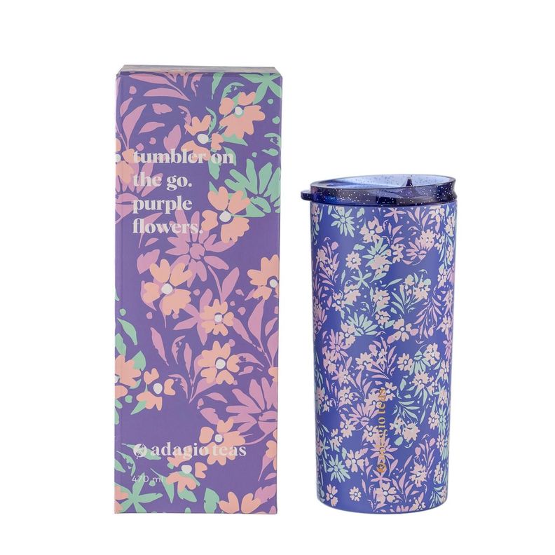 Tumbler Flores Azul 470 ml-1