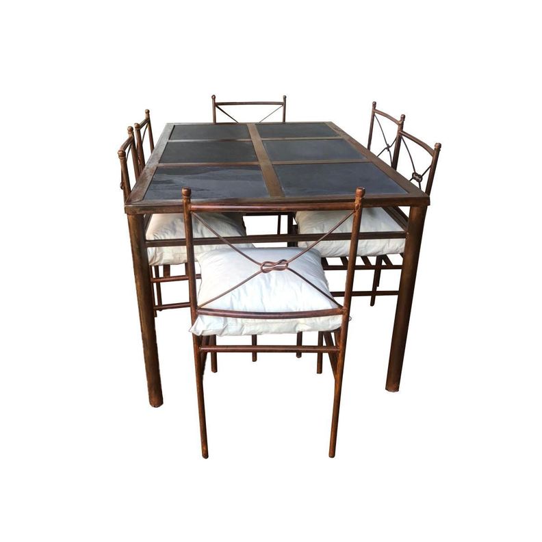 Juego de Comedor Fierro Etrusco con 6 Sillas "Nudo"-0