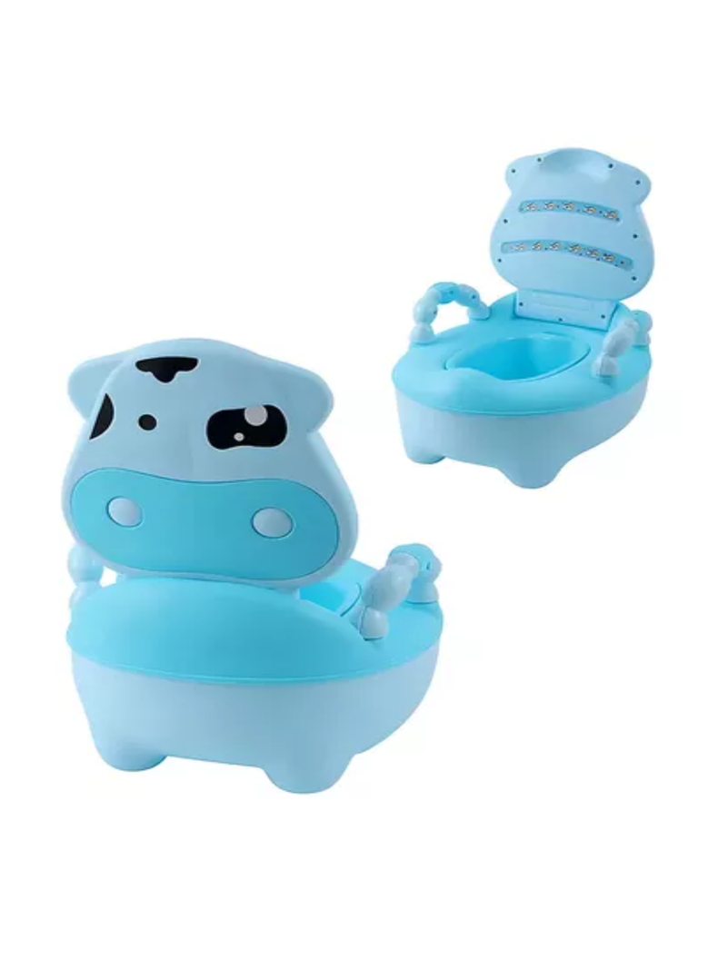 Pelela Bacinica Baño Infantil Para Niños Vaquita Color Azul-0
