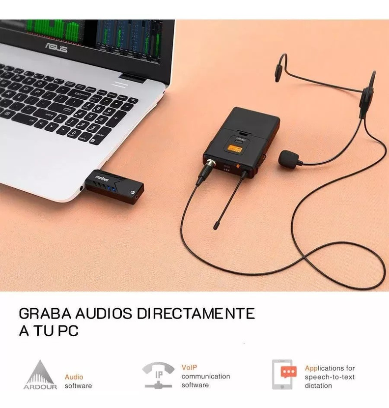 Micrófono Fifine Usb Inalámbrico K031b-5