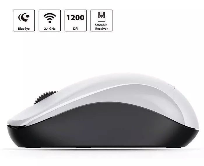Mouse Genius NX-7000, 3 Botones, 1.200 DPI, inalámbrico 2.4GHz, Blanco-4