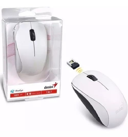 Mouse Genius NX-7000, 3 Botones, 1.200 DPI, inalámbrico 2.4GHz, Blanco-5