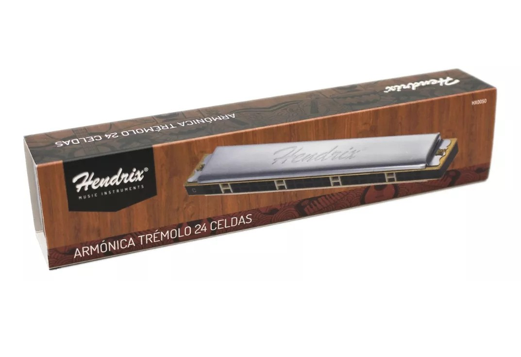 Armónica Trémolo De 24 Agujeros Marca Hendrix 7 Pulgadas-1