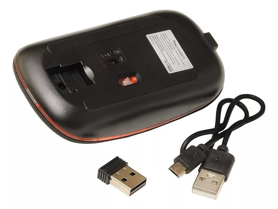 Tecmaster Mouse Recargable Plano Rgb Inalambrico Dual-5