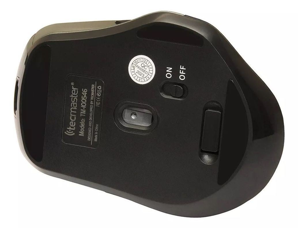 Mouse Tecmaster Dual Bluetooth Recargable Inalámbrico Negro-3