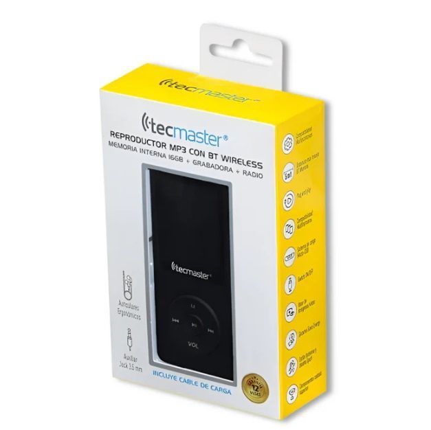 Reproductor Mp3 Bluetooth 16gb Tecmaster TM-300523-2