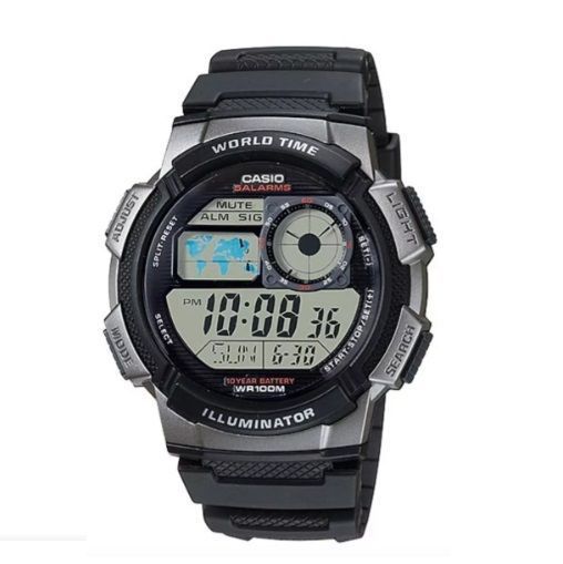 Reloj pulsera digital Casio AE-1000W-1B con correa de resina-0