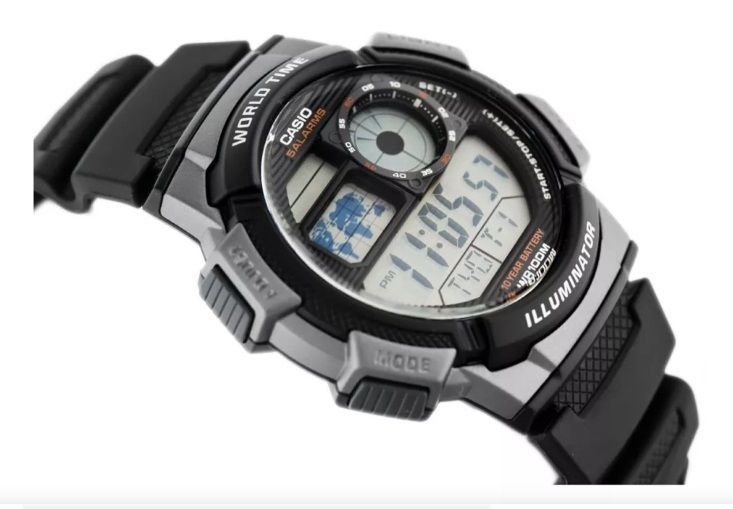 Reloj pulsera digital Casio AE-1000W-1B con correa de resina-2