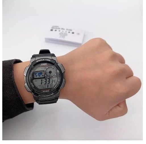Reloj pulsera digital Casio AE-1000W-1B con correa de resina-3
