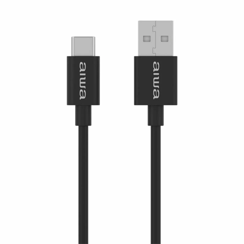Cable Usb A Usb Tipo C 1,2 Mts Aiwa Awcs1c4b Color Negro-1