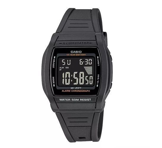 Reloj De Pulsera Digital Gris Casio W-201-1bvdf Para Hombre-0