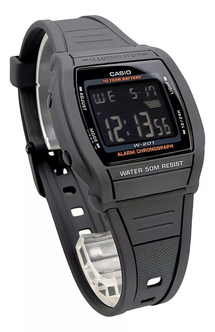 Reloj De Pulsera Digital Gris Casio W-201-1bvdf Para Hombre-1