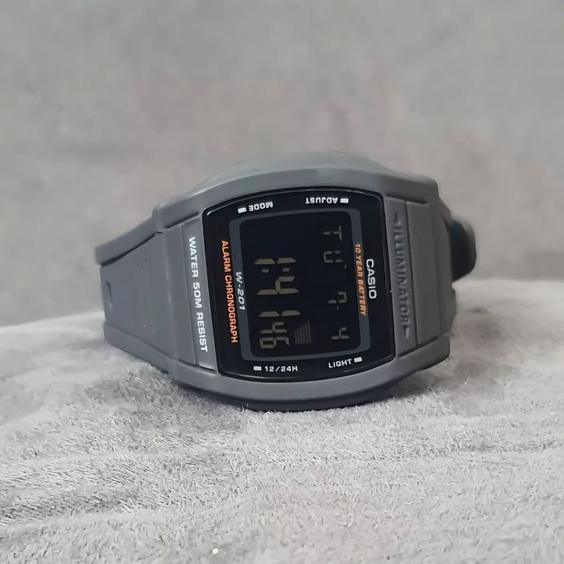 Reloj De Pulsera Digital Gris Casio W-201-1bvdf Para Hombre-5