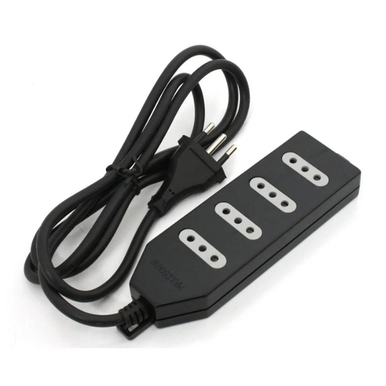 Alargador Zapatilla 4 Tomas 1.5 Mts Macrotel Certificado Negro